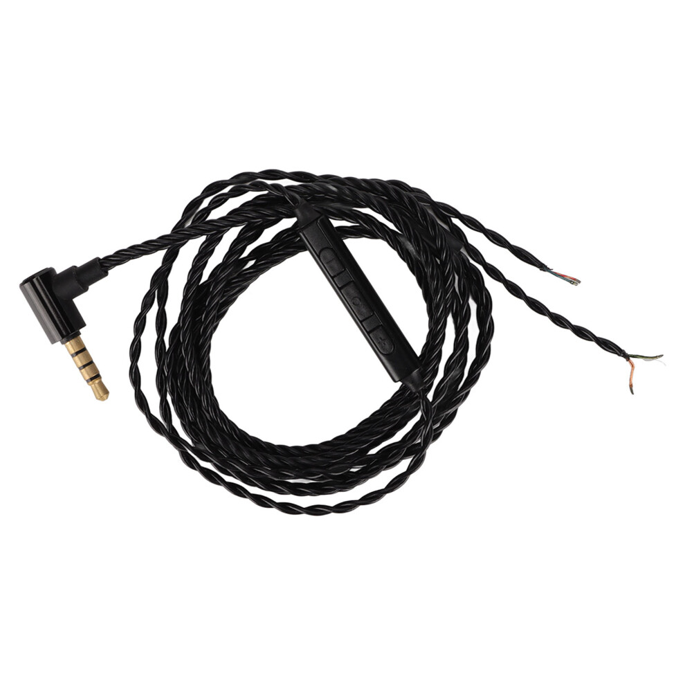 Semi Finished Copper Earphone Cable With Mic, 120Cm, Black 6931375809353