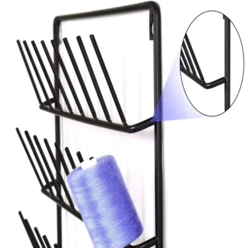 Wall Hanging Thread Holder 32Spool Capacity Wall Mounted Sewing Thread Shelf Organizer Tool 2