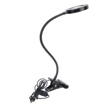 USB Schreibtisch-Leseleuchte 3-Winkel-Temperatur, 10 Stufen, Lupenfunktion, Schwarz