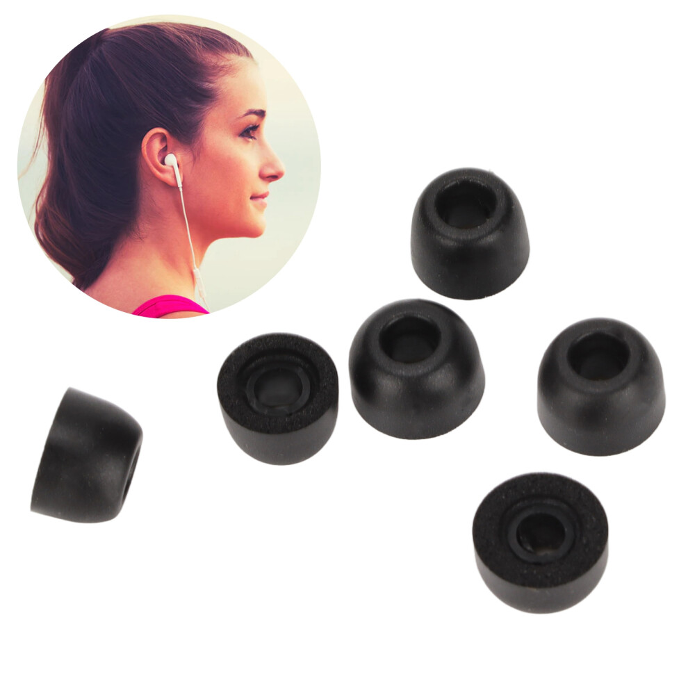 6Pcs Memory Foam Earplugs For Wireless Earbuds - Multiple Sizes Black 9351375809660