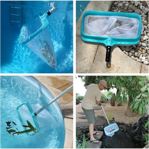 Pool Skimmer Net with Deep Mesh and Adjustable Telescopic Handle for Leaf and Debris Removal 2
