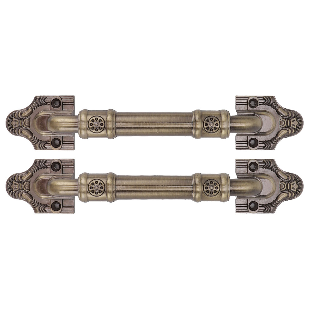 2Pcs Antique Bronze Barn Door Handle Set, Easy Install, Vintage Drawer Pull 9381375809742