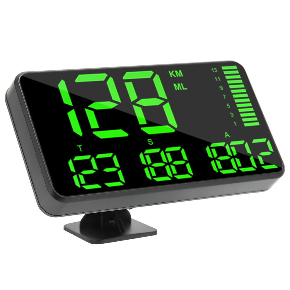 Car Hud Display Gps Speed Altitude Alarm Usb Power For All Vehicles Black 5081375810277