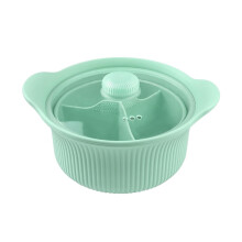 Microwave Silicone Steamer Bowl, BPA Heat Resistant Multi Compartment for Vegetables Pasta Green