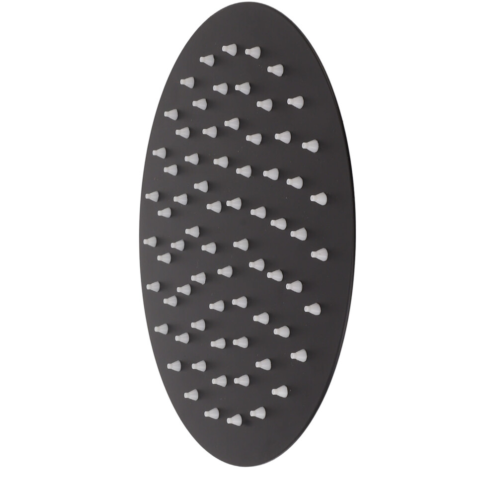Ultra Thin Rainfall Shower Head 8In Stainless Steel Black Round Fixed Shower 4981375876420