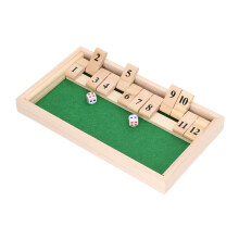Tragbares Holz-Würfelspiel mit 12 Umklappplättchen für Bars und Partys