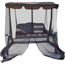 Patio Mosquito Netting For Swing Seats Polyester Mesh Zipper Opening 3 Seater 73x49x80 Inch 185x125x2