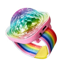 Light Up Bracelets Disco Ball Wristband USB Charging Portable LED Lamp Suction Cup Pink For Room Car Dance Club