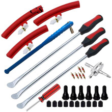 31Piece Tire  Kit for Motorcycle and Car with Heavy Duty Steel Spoon Lever and Valve Core Remover