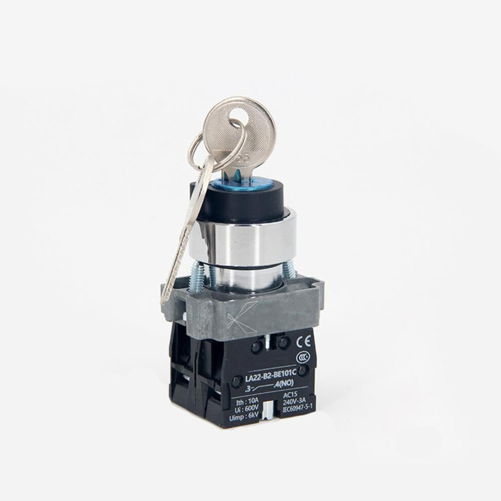 22Mm Key Lock Push Button Switch Dpst Selflocking For Ac 220V Control Circuits 9187378447628