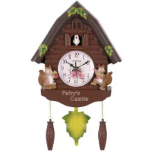 Antique Wooden Cuckoo Clock With Movable Bird Swing For Living Room Bedroom Office Home Decor 12 Inch Wall Clock