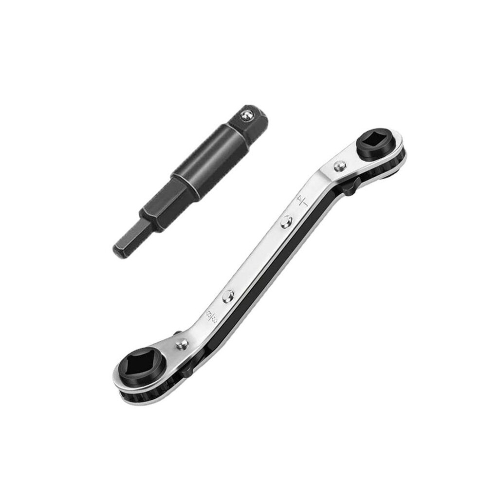 Hvac Service Wrench Air Conditioner Valve Ratchet Wrench (1/4Inch, 3/8Inch, 3/16Inch, 5/16Inch) With Hex Bit Adapter 6031292761229