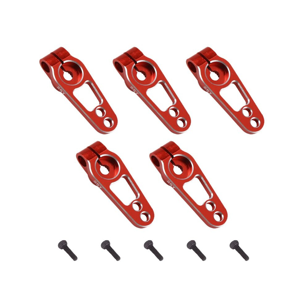 5Pcs Aluminum Alloy 31Mm 25T Steering Servo Arm Horn For Futaba Sakura D4 1/10 Rc Drift Car Crawler Parts, Red 4711352730854