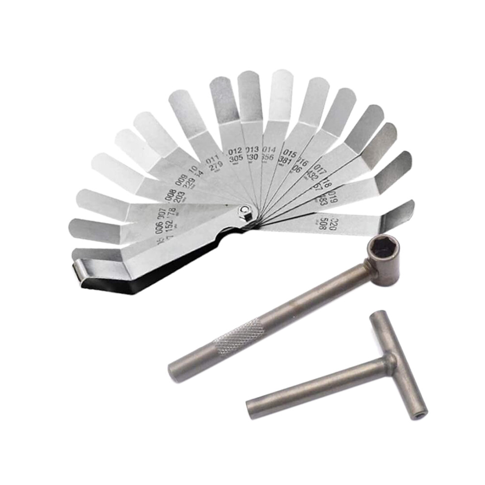 3 Pcs Engine Valve Screw Adjusting Spanner Tool Valve Clearance Adjustment Tools + Feeler Gauge 0.005 - 0.020 Inch 6031635604626