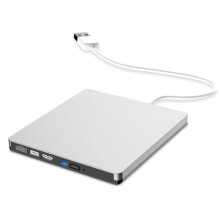 USB3.0 External CD Player 12.7mm Tray Type Ultra Slim DVDRW Optical Drive for Laptop PC Silver