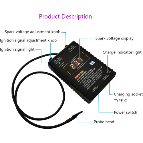 Ignition Coil Tester Automotive Diagnostic Tool for Accurate Ignition Analysis and Voltage Detection 1