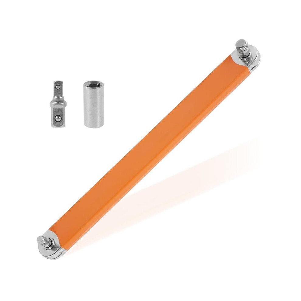 Offset Extension Wrench with Square Drive Adapter Socket, Universal Extension Wrench for Small Locations