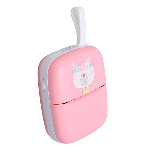 Pink Mini Portable WiFi Thermal Printer, 48mm Width, 1.0Ah Battery