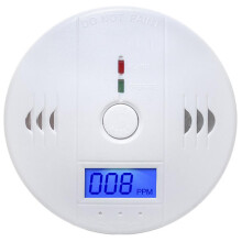 White Digital Carbon Monoxide Detector with Audible Alarm and Display for Home Travel Caravan