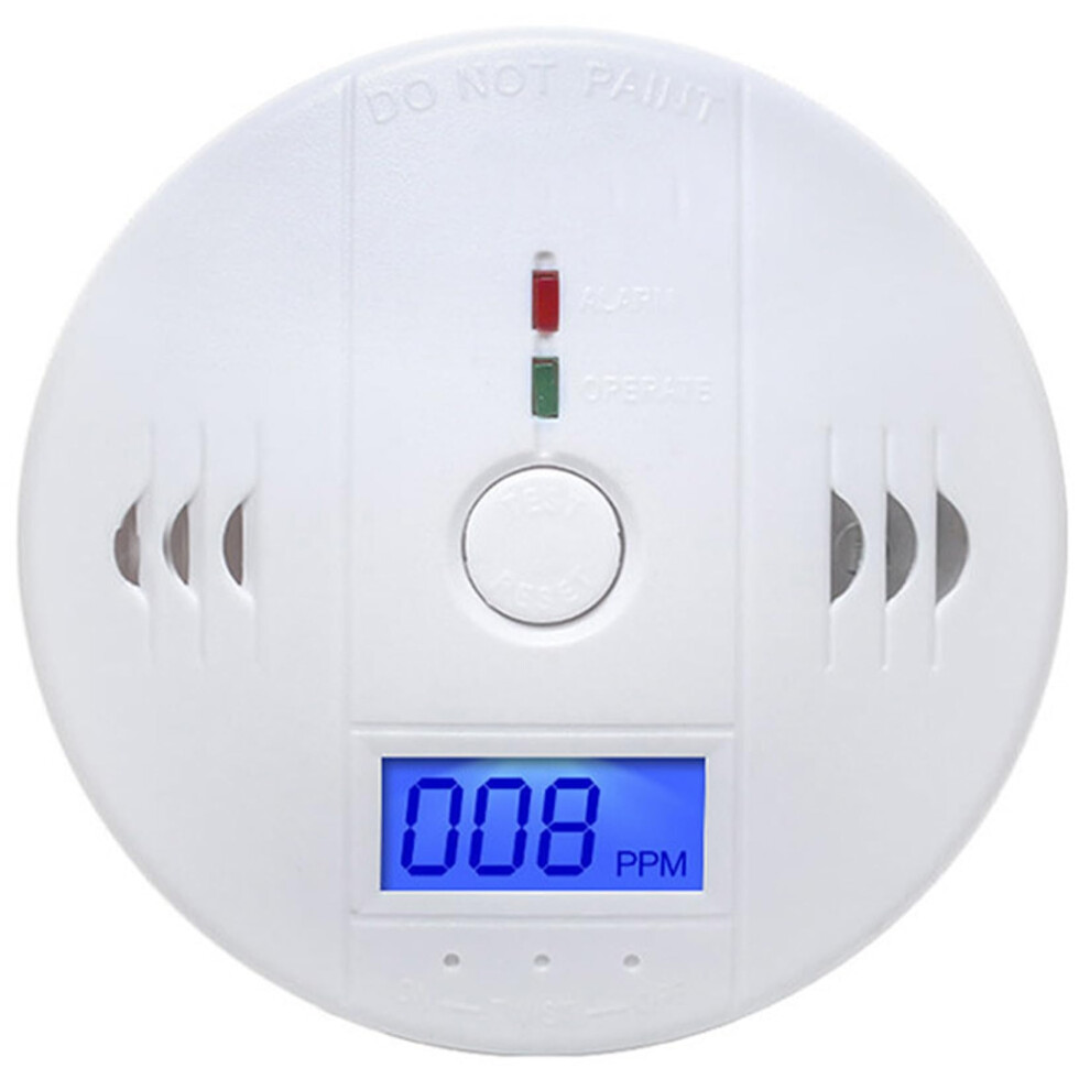 White Digital Carbon Monoxide Detector With Audible Alarm And Display For Home Travel Caravan 9382693288172