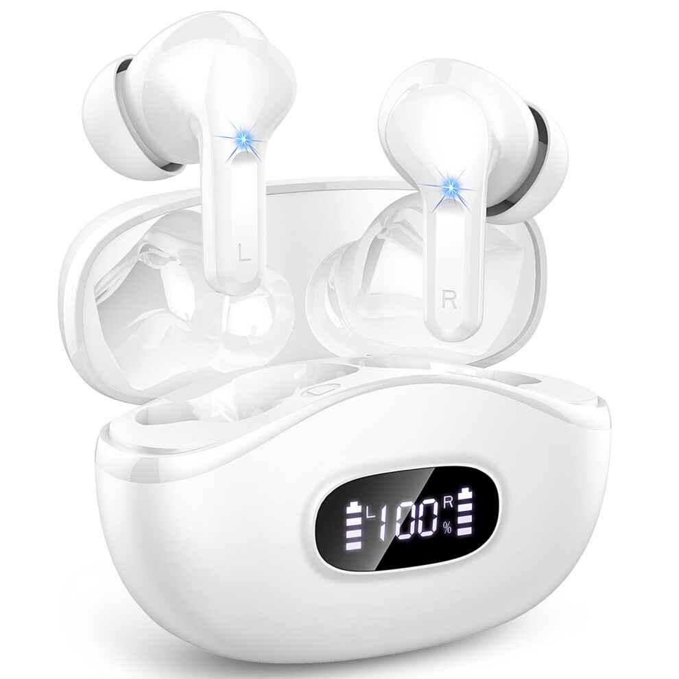 Bluetooth Headphones With Noisecanceling Mic, Inear Wireless Earbuds With Led Display For Sports 9347817531879