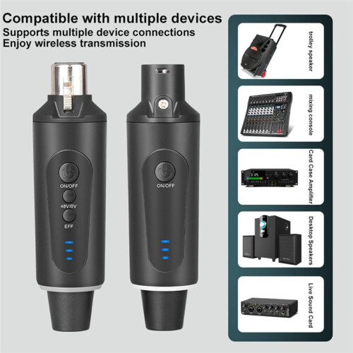 New 2.4g XLR Microphone Wireless Transmitting & Receiving System Dynamic Condenser Microphone Reverberation Adjustment 1