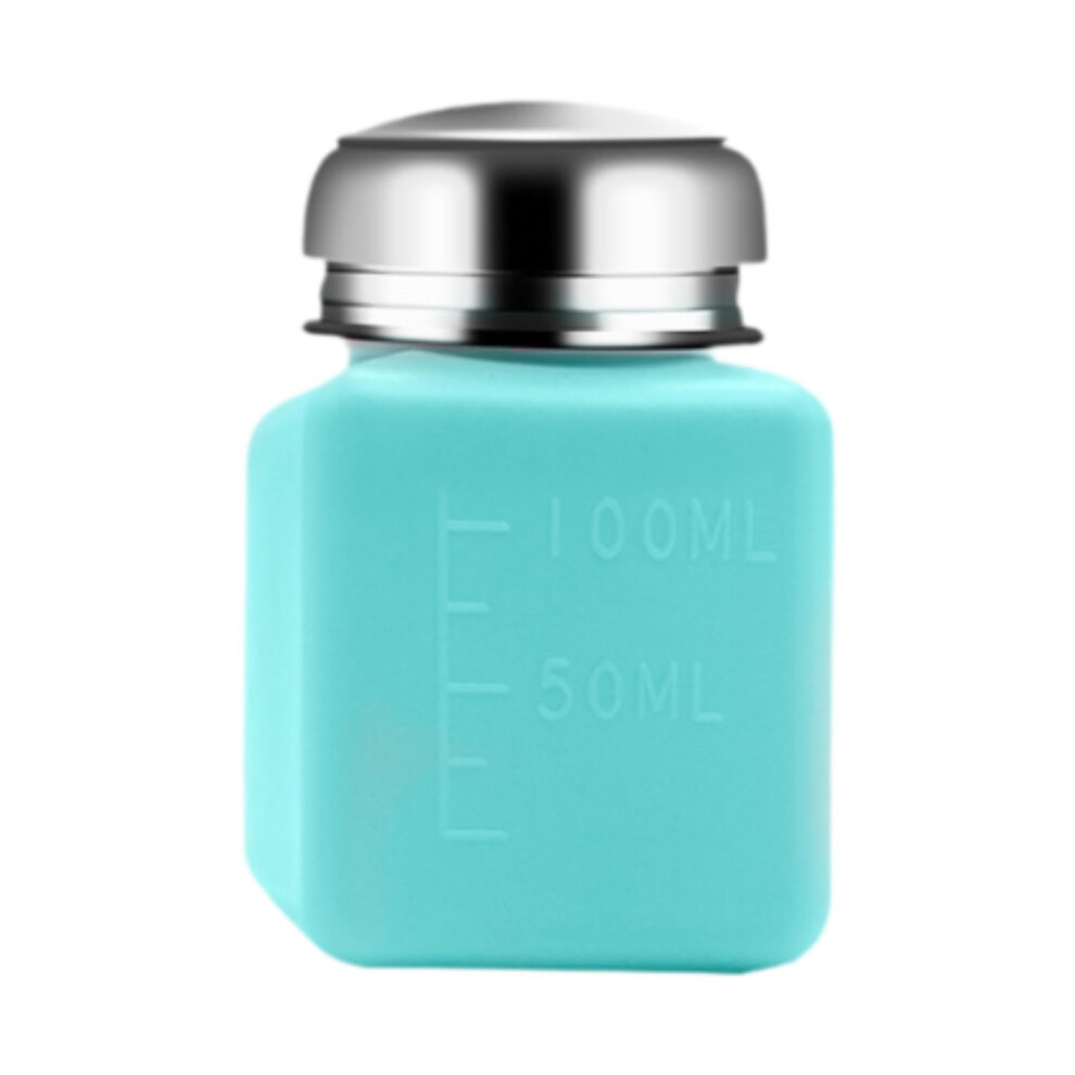 Nail Polish Remover Pump Dispenser Bottle 100ml Blue Refillable Easy Pump LeakResistant Design