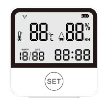 Smart WiFi Temperature and Humidity Monitor with LCD Display, Indoor Outdoor Wireless Sensor
