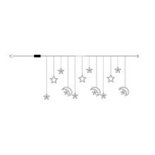 Christmas Moon Star Window Fairy String Lights USB & Battery Powered String Lights for Indoor Window Bedroom Multicolor