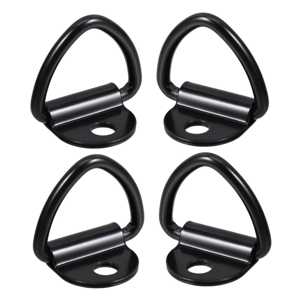 Metal Trailer Tie Down Hooks 4Piece Solid Dring Anchors For Truck Cargo Secure Fastening Easy Install Black 9347817651379