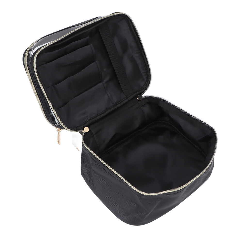 Roomy Interior Organization Cosmetic Case, Waterproof Material Makeup Organizer with Separate Brushes Compartment, Versatile for Women (Large