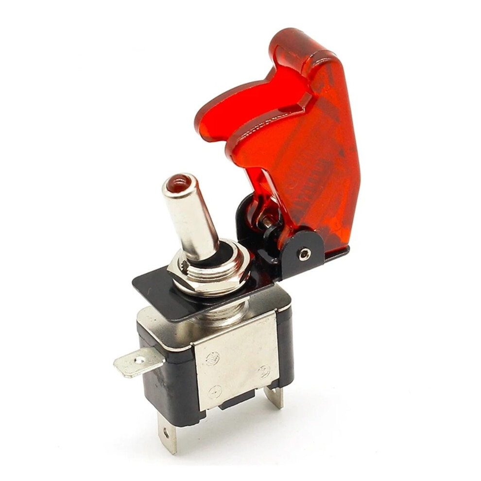 1Pcs 12V 20A Led Rocker Toggle Switch With Racing Style Cover For Car Truck Boat Red 9382693288783