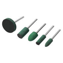 Rubber Grinding Head 5Piece Set For Die Grinder Rotary Tools, Mounted Stone Wheel, Polishing Abrasive, Green