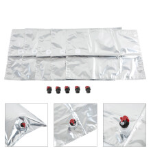 5Pcs 20L Liquid Waterproof Aluminum Beverage Bags with Butterfly Valve