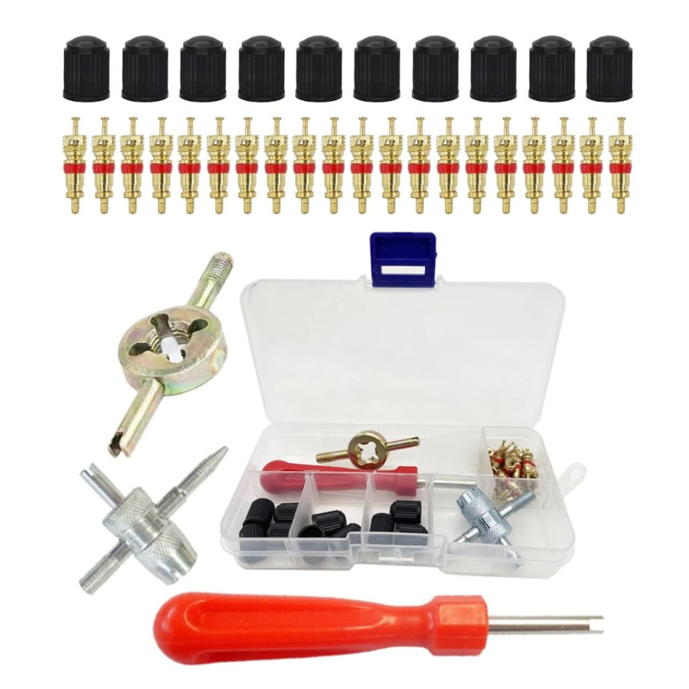 Tire Cores Extractor Set Professional With Comfortable Handle, Manual Core Removal Tool For Servicing, Adapter Included 9347817651690