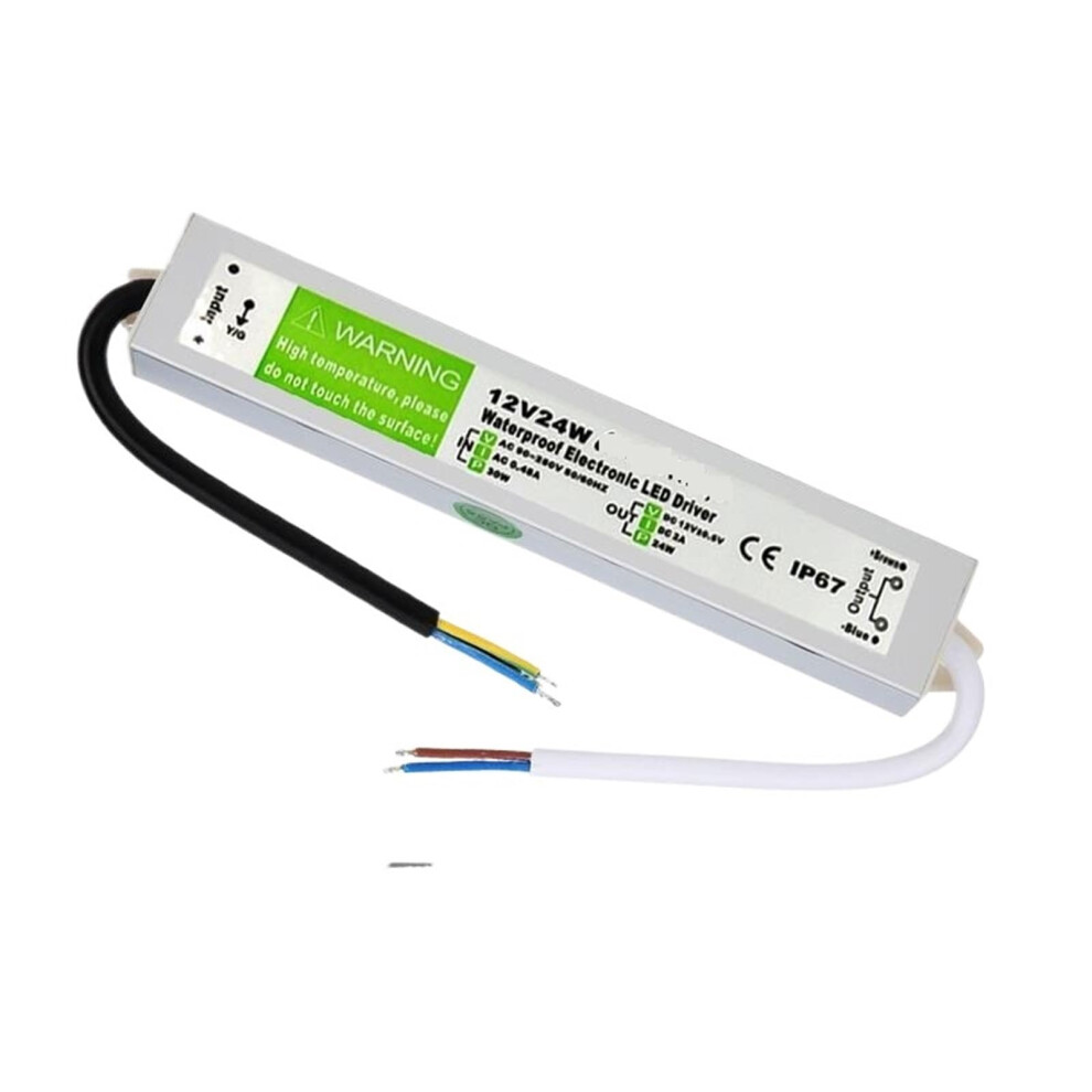 Lighting Transformer 90-250V Ac To Dc 12V 24W 2A Led Driver Adapter Waterproof Aluminum Ip67 Switching Power Supply 9187378448915