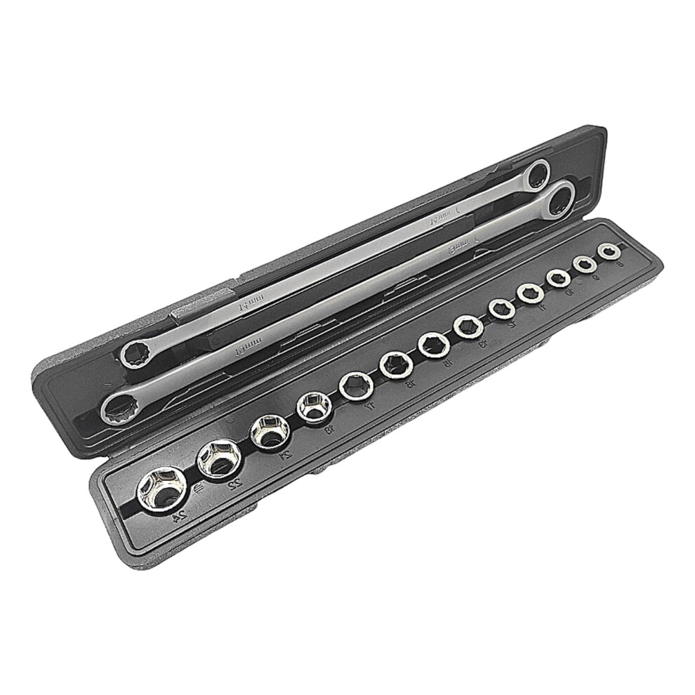 15 Piece Ratchet Wrench Set With Ergonomic Grip For Quick Multi In Home Garage 9382693289094