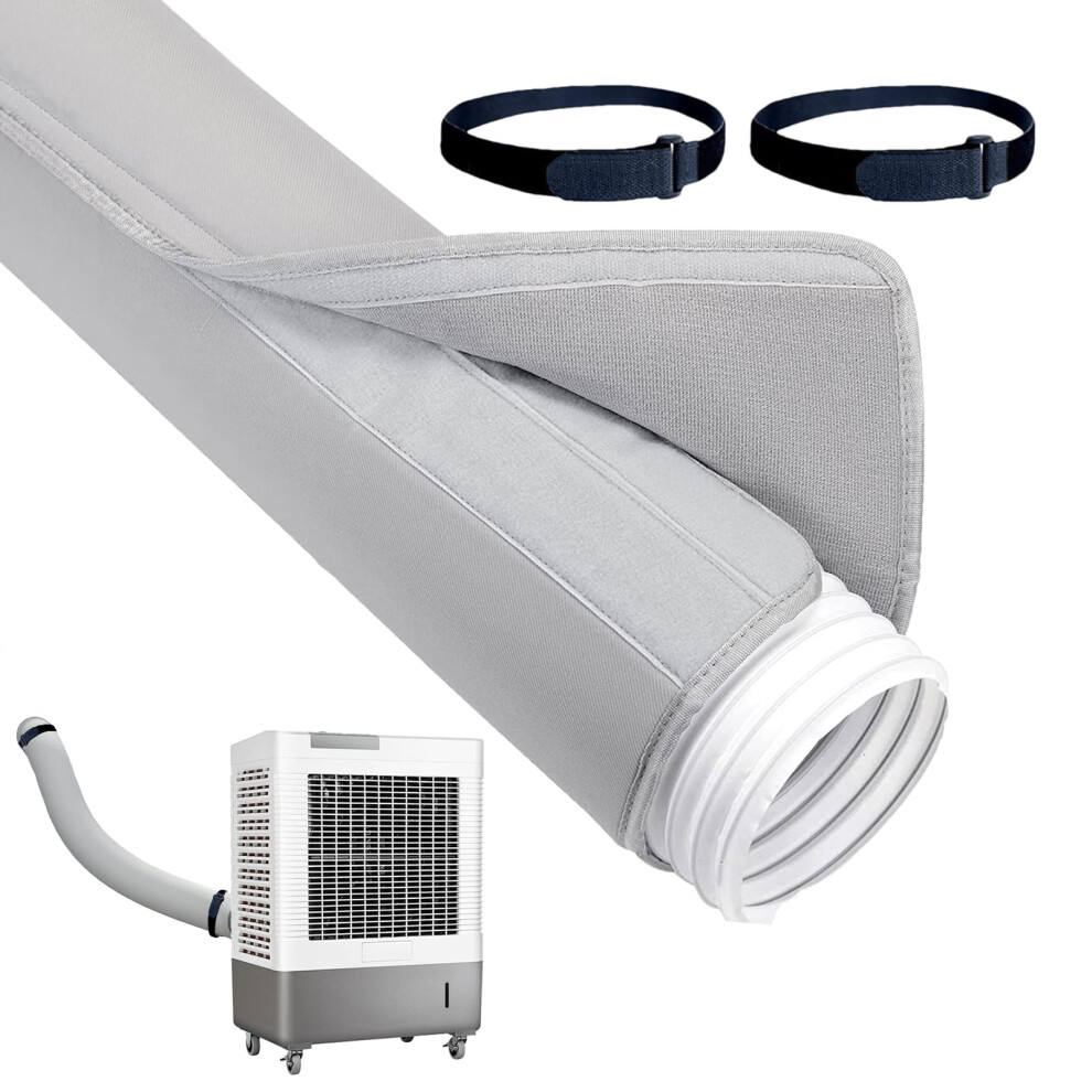 Portable Ac Hose Cover Insulated 3Layer Sleeve Waterproof Vent Cover Adjustable Pipe Shield Energy Efficiency 9347817652086