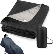 Heated Sleeping Bag Pad 6 Zone Temperature Control 3 Gear Adjustable Heat USB Powered Camping Mat 180x150cm Black