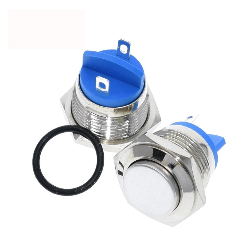 16Mm Waterproof Metal Push Button Switch Nickel Plated Brass Momentary Round 1No Reset 9347817533019