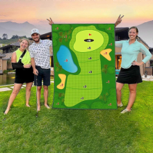 A style120*180CMIndoor and Outdoor Golf Practice Set with Hitting Mats Ideal for Adults and Families Including Stick and Chip Games for Kids