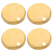 Golden6.00X6.00X0.85CM4pcs Toilet Seat Hinge Covers, Bolt Caps for Toilet Seats, Easy Installation, Decorative Screw Covers for Bathroom Aesthetic