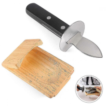 Morsetto per ostriche in legno, apri molluschi, kit frutti di mare, set coltelli, 2 pezzi