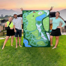 B style120*180CMIndoor and Outdoor Golf Practice Set with Hitting Mats Ideal for Adults and Families Including Stick and Chip Games for Kids