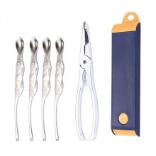 Hidden green3 Pieces Seafood Tool Set Crab Shrimp Pliers Spoon Set Lobster Crab Cracker Tools Kitchen Accessories Multi Purpose Use pink
