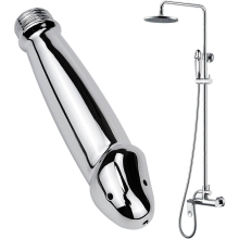 Aluminium Duschreinigungssystem mit Handbrause, Anal- und Vaginaldüse für Männer und Frauen inklusive Samt-Tragetasche, Silber