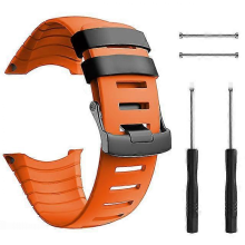 Orangefarbenes Armband für Suunto Core, Gummi-Ersatzarmband mit Metallverschluss