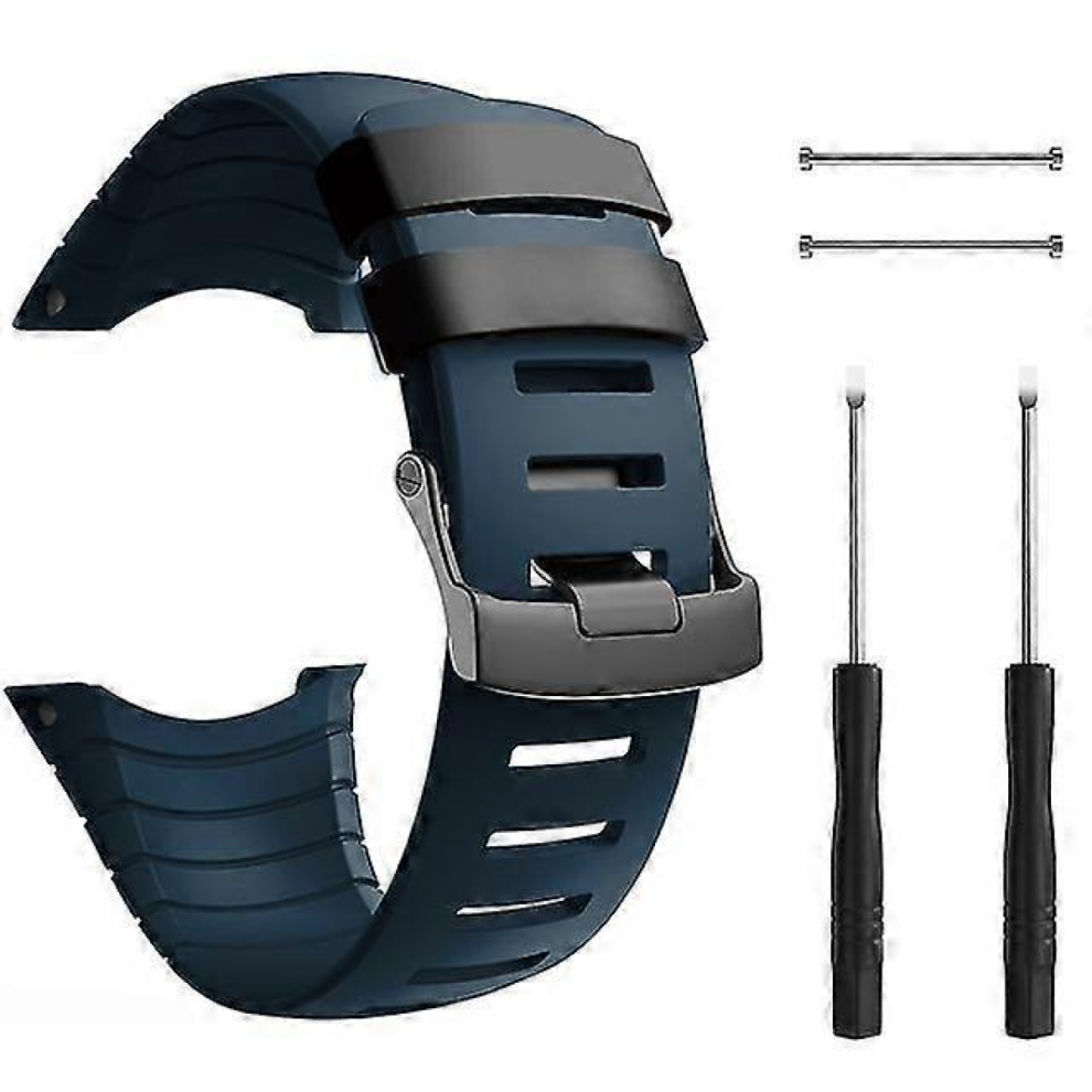 Navy For Suunto Corefor Suunto Core Band Rubber Accessory Strap Wrist Sport Strap Replacement Bands With Metal Clasp Suunto Core Smartwatch Blue 7057162745679