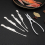 Set di 3 utensili per frutti di mare, pinze, cucchiaio, cracker, rosa 4