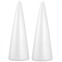 Large 38cm Foam Craft Cones 2pcs for DIY Christmas Tree Decorations and Holiday Crafts